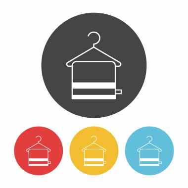 havlu askısı simgesi düz tasarım siyah