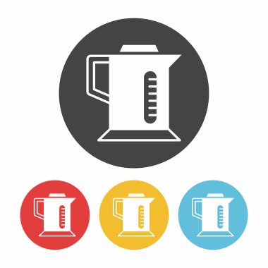 Elektrikli su ısıtıcısı simgesi düz tasarım siyah