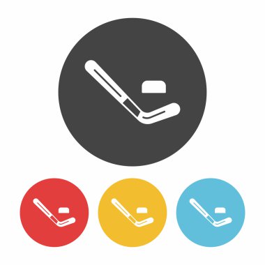 buz hokeyi simgesi düz tasarım siyah