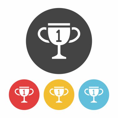 Kupa simgesi düz tasarım siyah