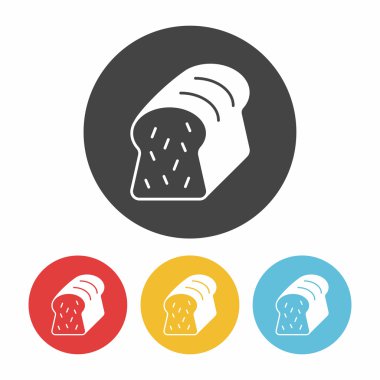 tost simgesi düz tasarım siyah ekmek