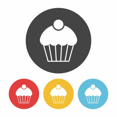 Cupcake simgesi düz tasarım siyah