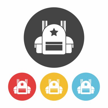 sırt çantası simgesi vektör illüstrasyonu