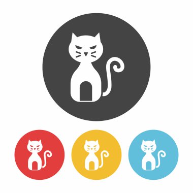 Cadılar Bayramı kedi simge vektör çizim