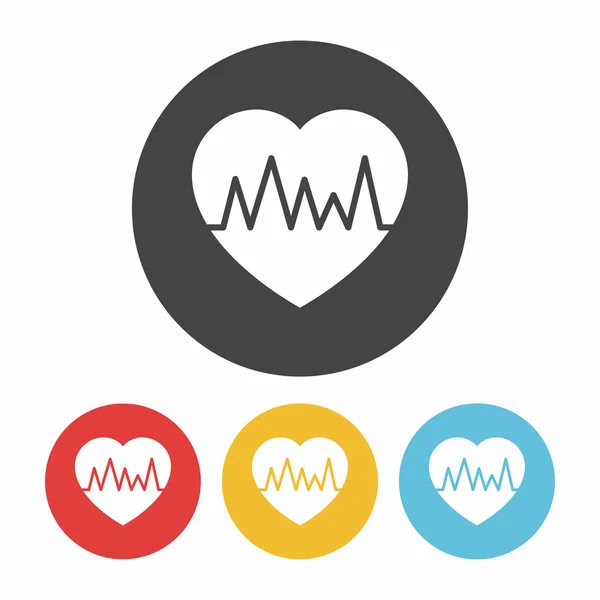 Ecg 图标平面设计黑色 — 图库矢量图片