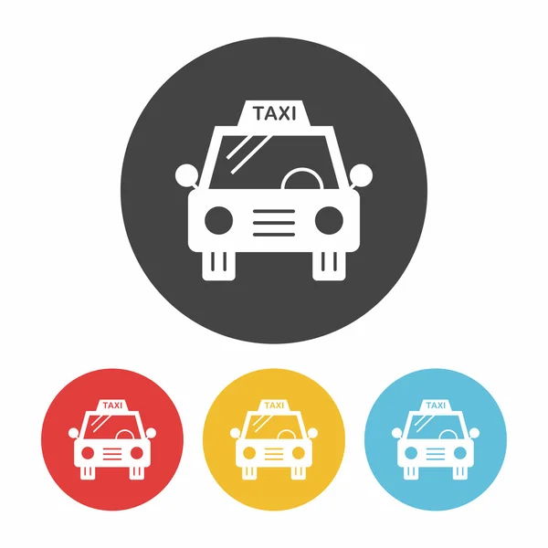 Táxi Ícone Design Liso Preto — Vetor de Stock