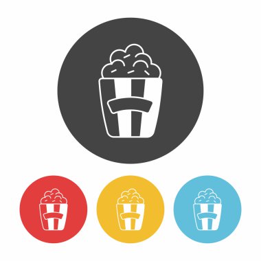 Tiyatro içecekler ve patlamış mısır simge vektör çizim