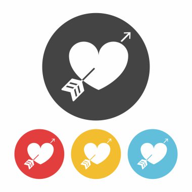Aşk kalp ikonu vektör illüstrasyonu