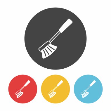 Temizlik fırça simge vektör çizim