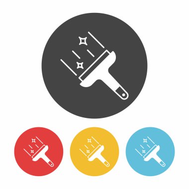 Temizlik fırça simge vektör çizim