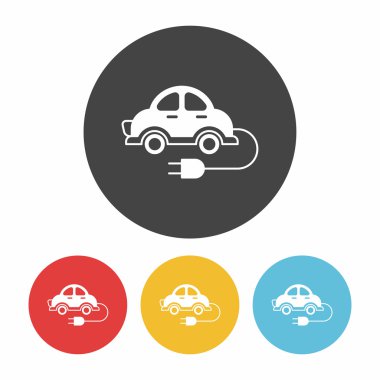 Çevre koruma kavramı yeşil araba simge vektör çizim