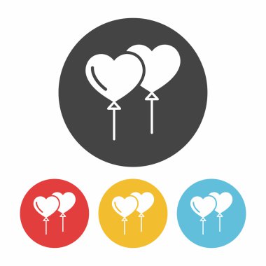 kalp balon simge vektör çizim