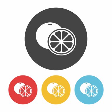 meyveler turuncu simge vektör çizim