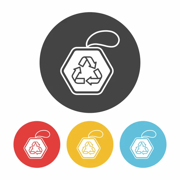 Recycler tag icône vectoriel illustration — Image vectorielle