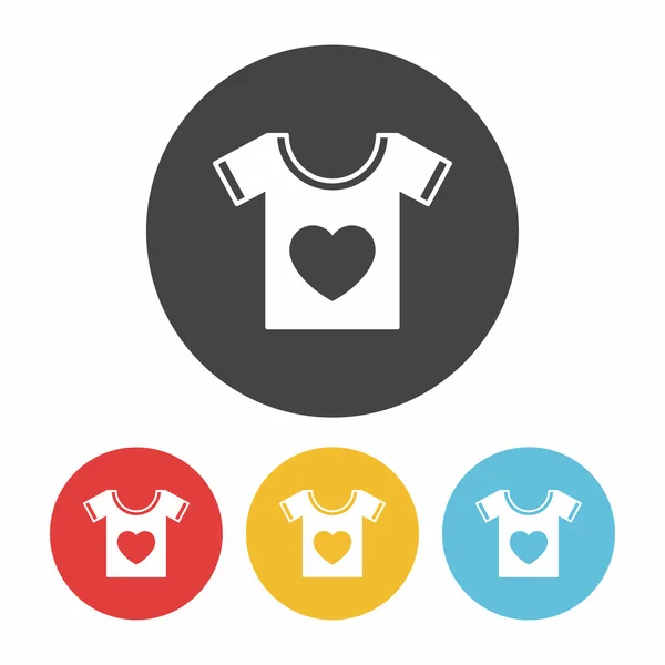 Corazón camiseta icono vector ilustración — Archivo Imágenes Vectoriales