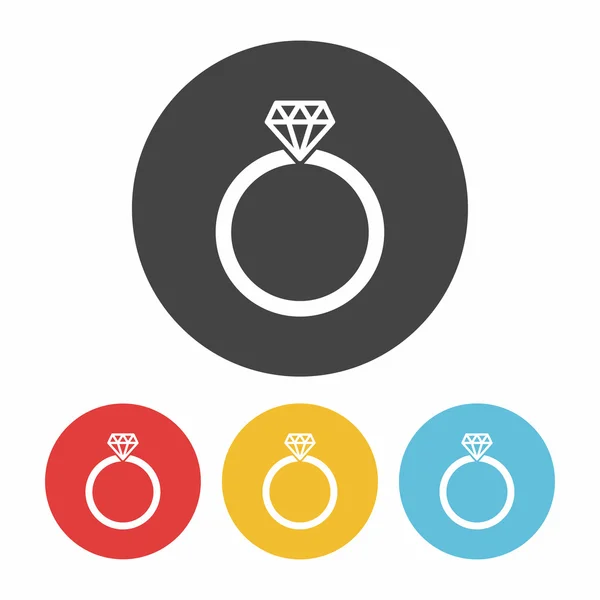 Diamante anello icona vettoriale illustrazione — Vettoriale Stock