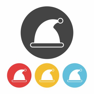 Noel şapkası simgesi vektör illüstrasyonu