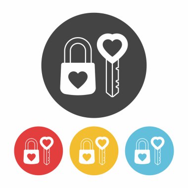 sevgilisi kilit simge vektör çizim