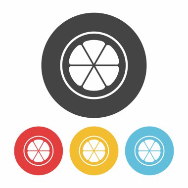 meyveler turuncu simge vektör çizim