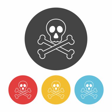 Cadılar Bayramı kafatası simge vektör çizim