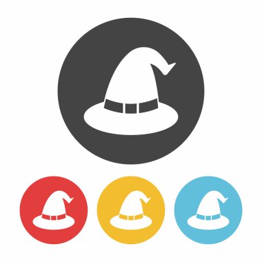 Cadılar Bayramı cadı şapkası simgesi vektör illüstrasyonuName