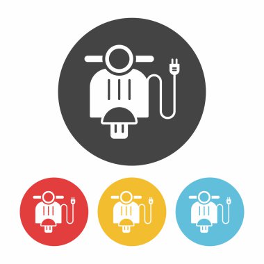 Çevre koruma kavramı yeşil motorlu bisiklet simge vektör çizim