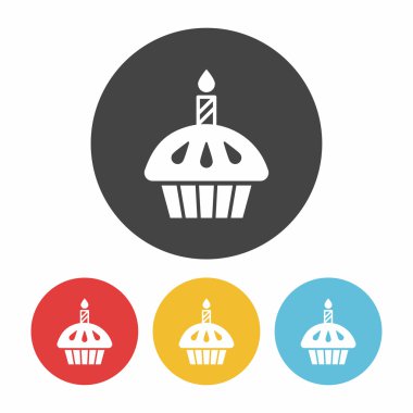 doğum günü pastası ikonu vektör illüstrasyonu