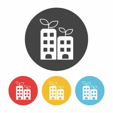 Çevre koruma kavramı fabrika simge vektör çizim