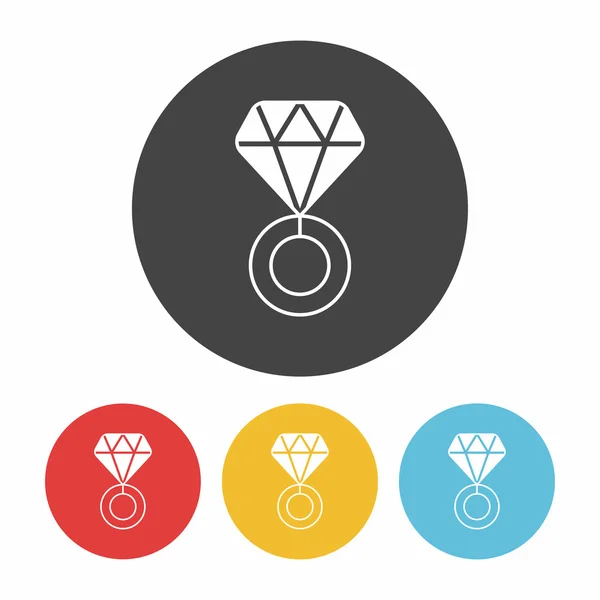 Diamant ring ikon vektor illustration — Stock vektor