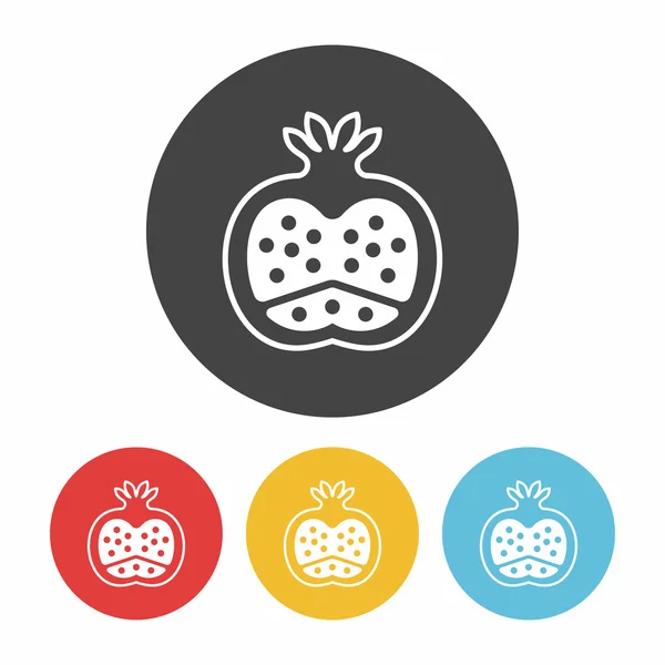 Frukter granatäpple ikonen vektor illustration — Stock vektor