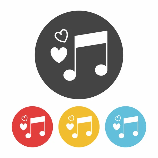 Liefde muziek pictogram vectorillustratie — Stockvector