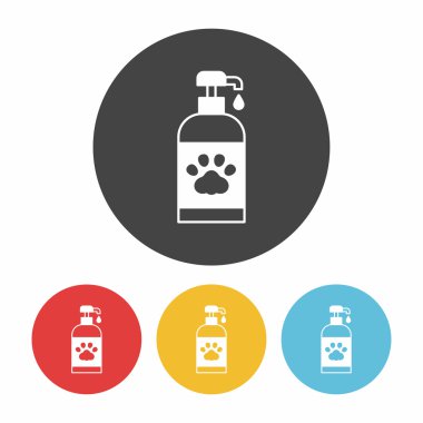 evde beslenen hayvan şampuan simge vektör çizim