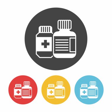 Tıp şişe simge vektör çizim