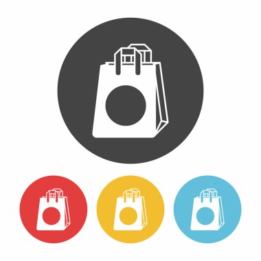 Alışveriş poşeti ikon vektör illüstrasyonu