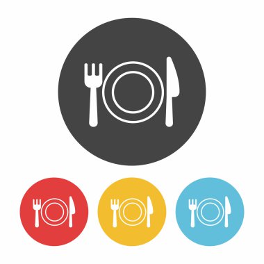 yemek takımı simge vektör çizim