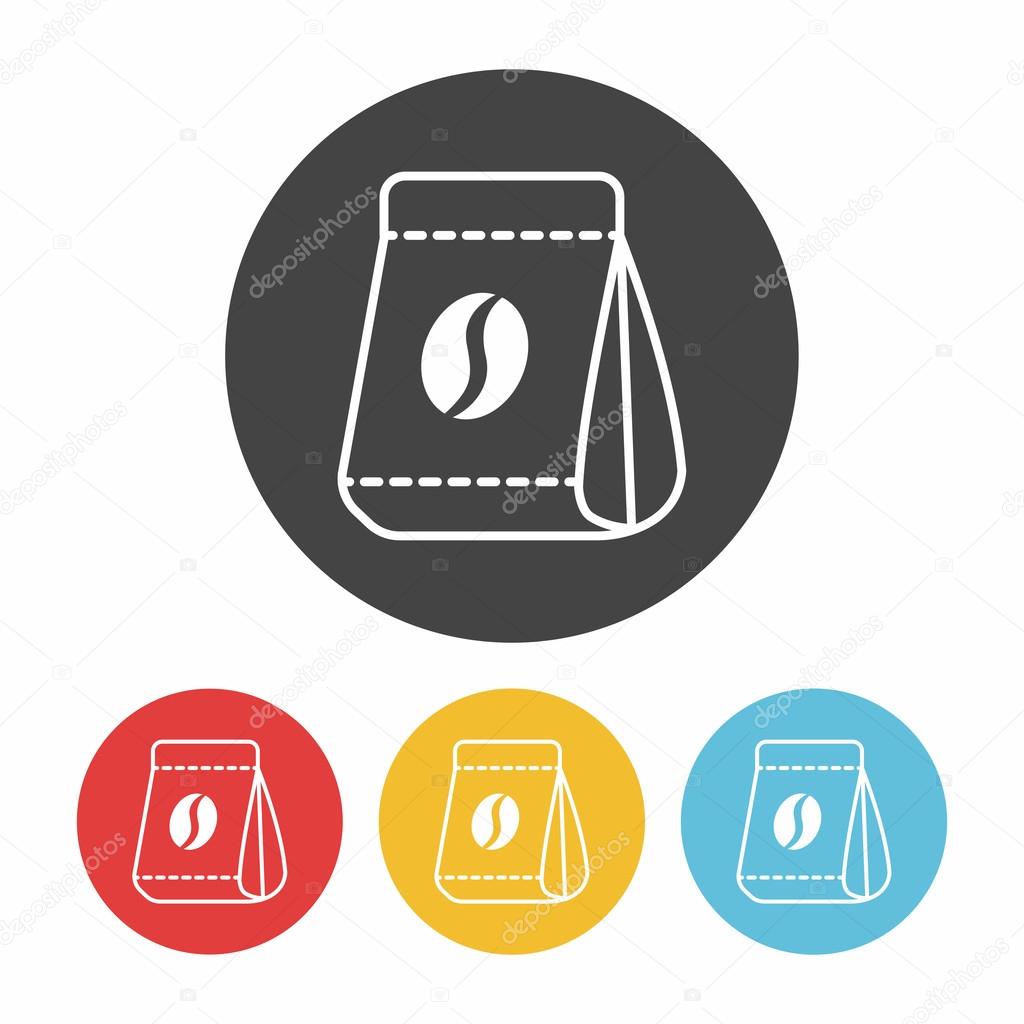 coffee bean bag icon vector illustration vector ...