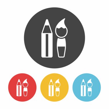 Fırça simgesi vektör illüstrasyonunu boya