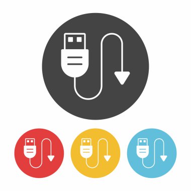 USB çizgi simge vektör çizim
