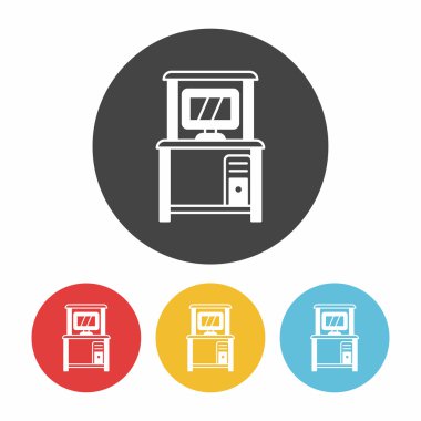 bilgisayar Resepsiyon simge vektör çizim