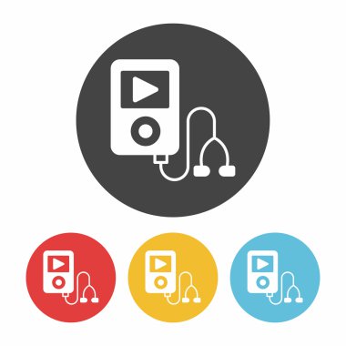 müzik çalar ikon vektör illüstrasyonu