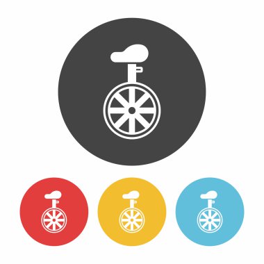 Tek tekerlekli sirk bisikletine simge vektör çizim