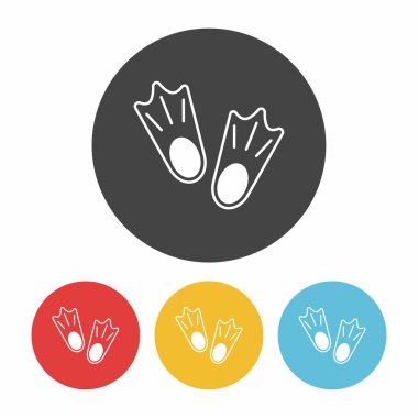 Dalış yüzgeçleri simge vektör çizim