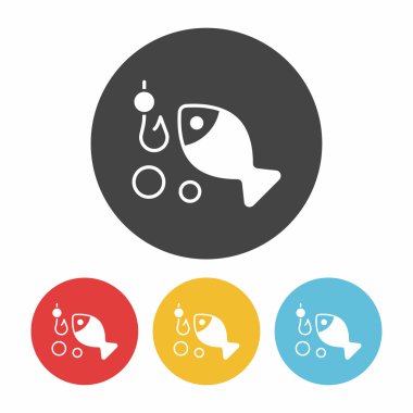 balıkçılık simgesi vektör illüstrasyonu