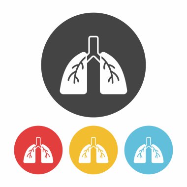 organ akciğer simge vektör çizim
