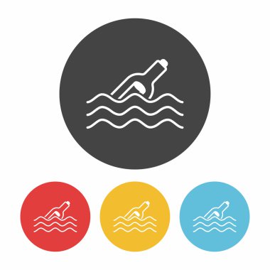 İletide bir şişe satır simge vektör çizim