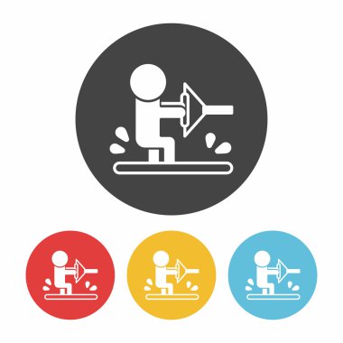 Su kayağı simge vektör çizim