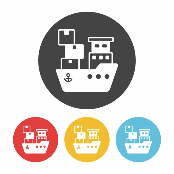 Logístico ícone do navio ilustração vetorial — Vetor de Stock