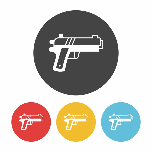 Ilustrasi vektor ikon pistol vektor - Stok Vektor