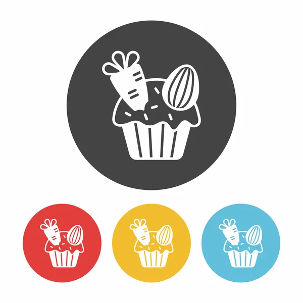 Pascua cupcake icono vector ilustración — Archivo Imágenes Vectoriales