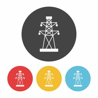 Elektrik Kulesi simge vektör çizim